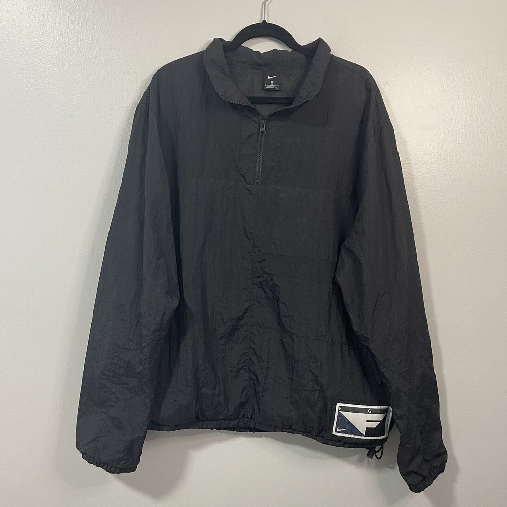 Nike Flight XL Black Basketball Jacket 1/4 Zip Windbreaker